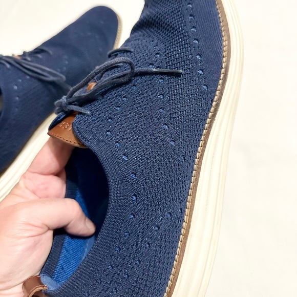 Cole Haan Original Grand OS Navy Blue/Ivory Stitchlite Wingtip Oxfords - 13M - Picture 10 of 17